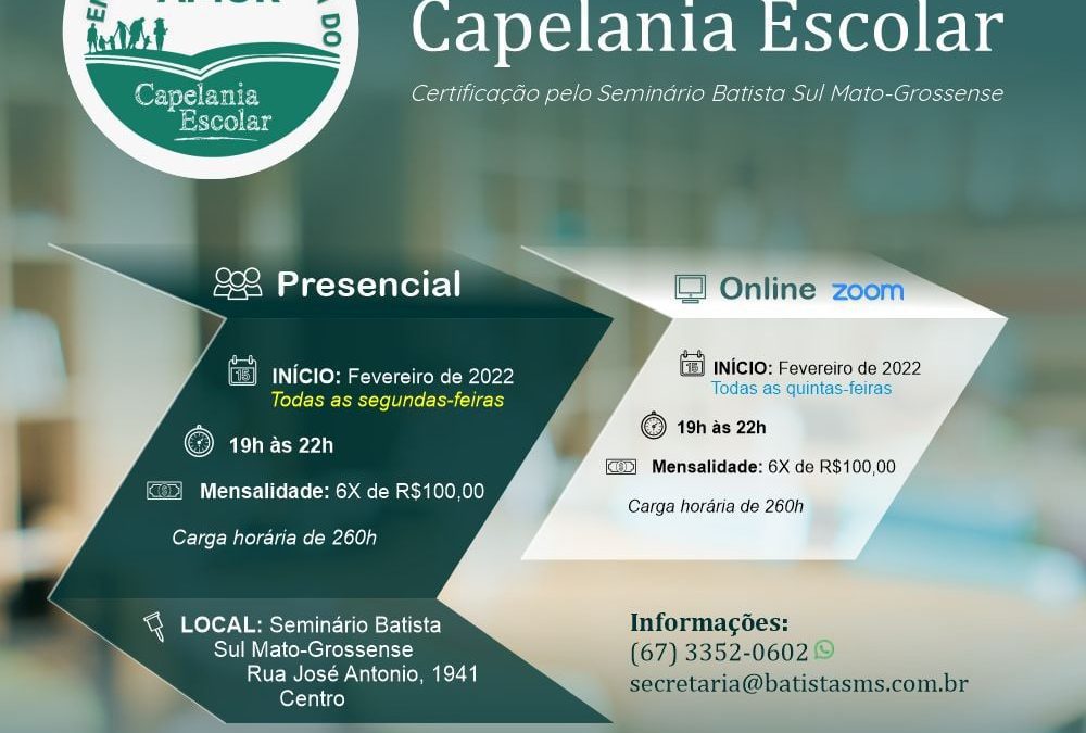 Curso de Capelania Escolar 2022